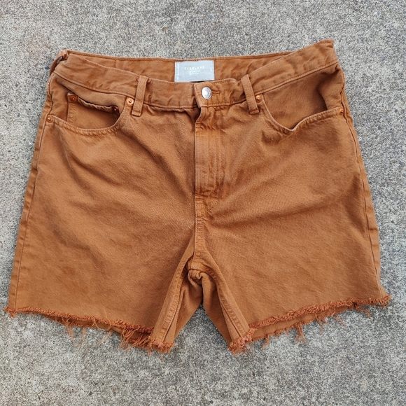 Everlane Pants - Everlane The Denim Short Organic Cotton Raw Hem Shorts Clay Brown Womens Size 29